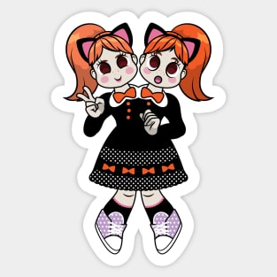 Kitty Cat Twins Sticker